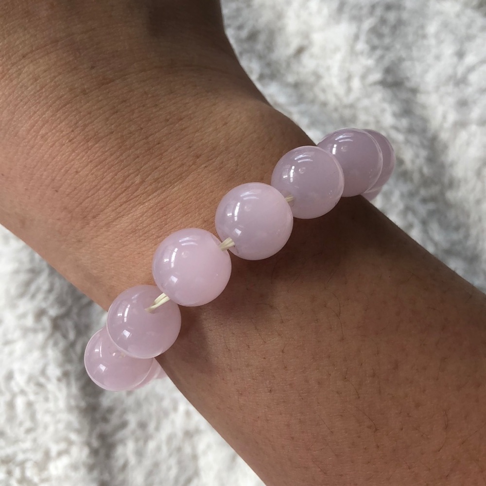 4/$25🛍 Pink Stretch Round Glass Chunky Bracelet